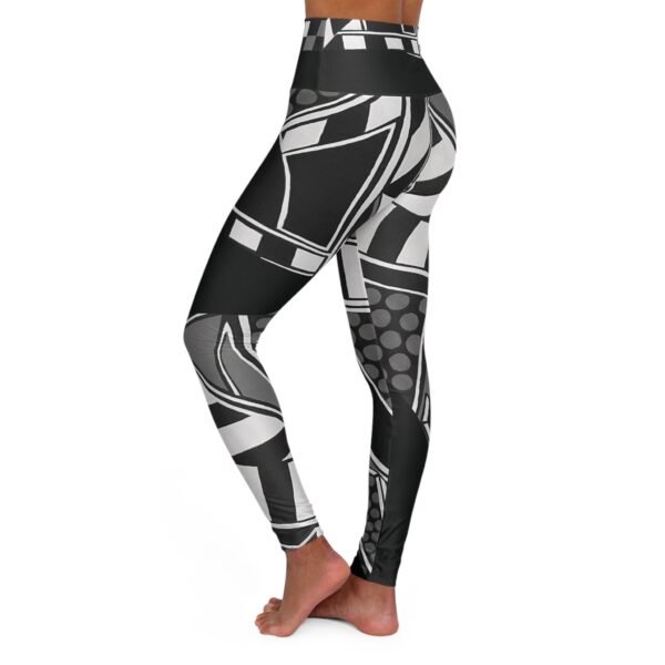 THE FINISH LINE/High Waisted /YOGA PANTS/SIGNED/BLK AND WHITE/ - Image 3