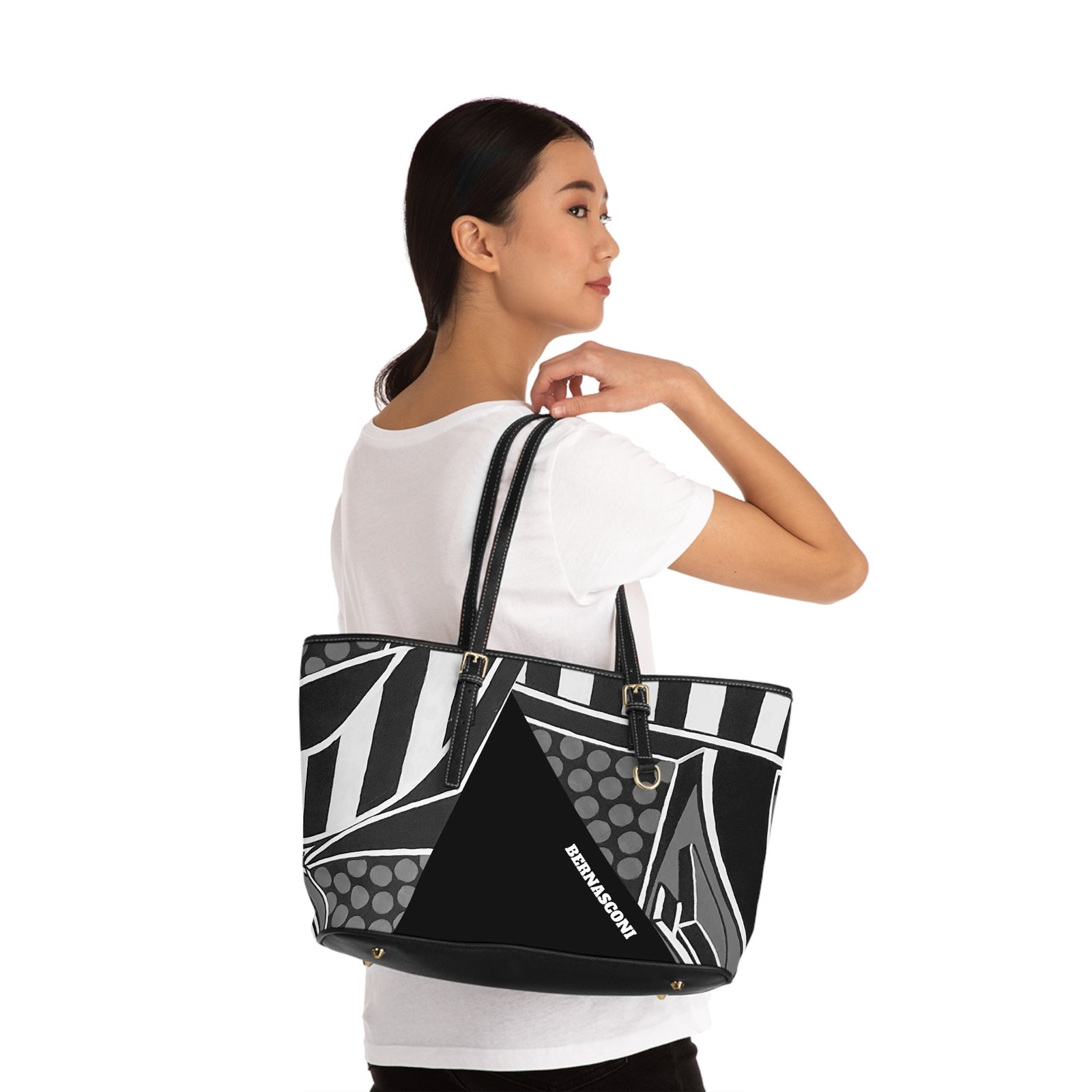 THE FINISH LINE /PU Leather Shoulder Bag/2 SIZES