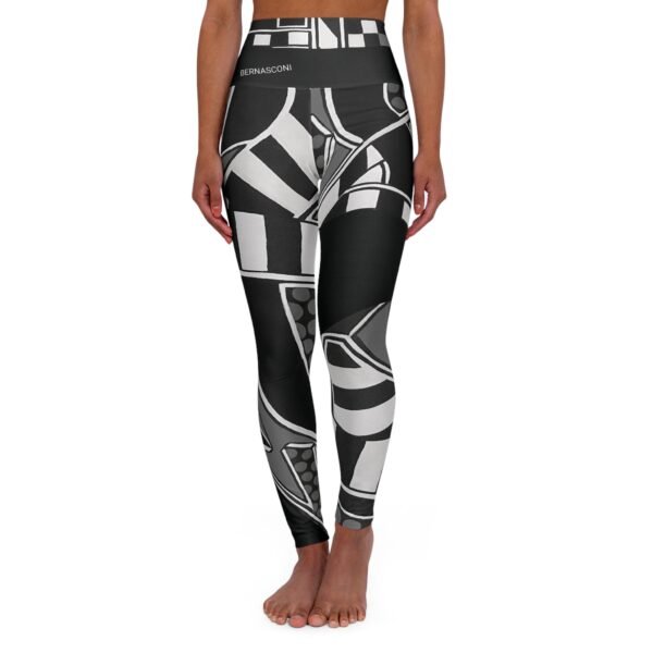 THE FINISH LINE/High Waisted /YOGA PANTS/SIGNED/BLK AND WHITE/